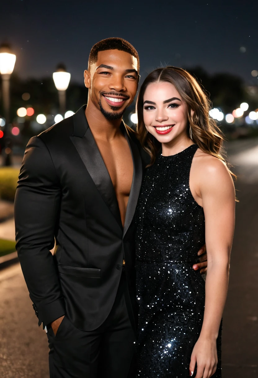 Homem negro, grande e forte, musculoso de terno, rosto bonito de barba e cabelo corte americano, subtle volume in the pants