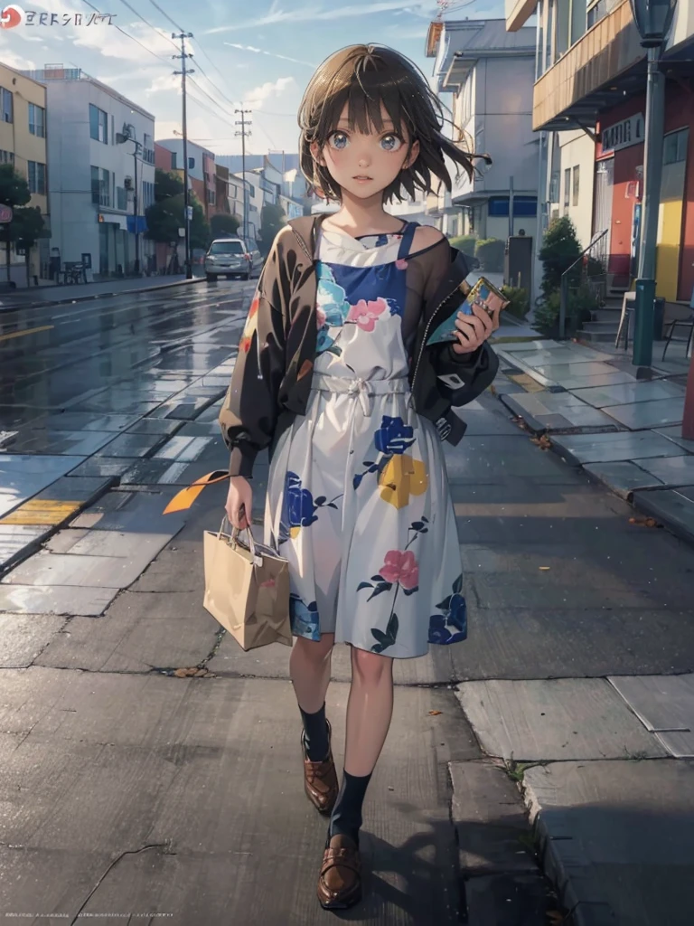 (flat anime painted:1.5), Anime - Illustration of a woman in high school clothes, summer outfit:1.5, anime character, official character art, neat and serious, full body, female anime girl, (brown eyes:1.5), Posing:1.5, (Tanned:1.0), Looking at camera, (Embarrassed expression:1.5), (smile:1.5), In the park, small chest, (Blush:1.5), (On the way home at morning:1.5), go on a date, 