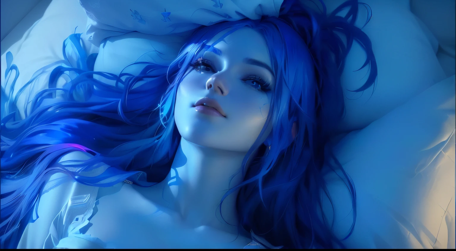 Light Blue Hair Girl Braided Warrior High Definition