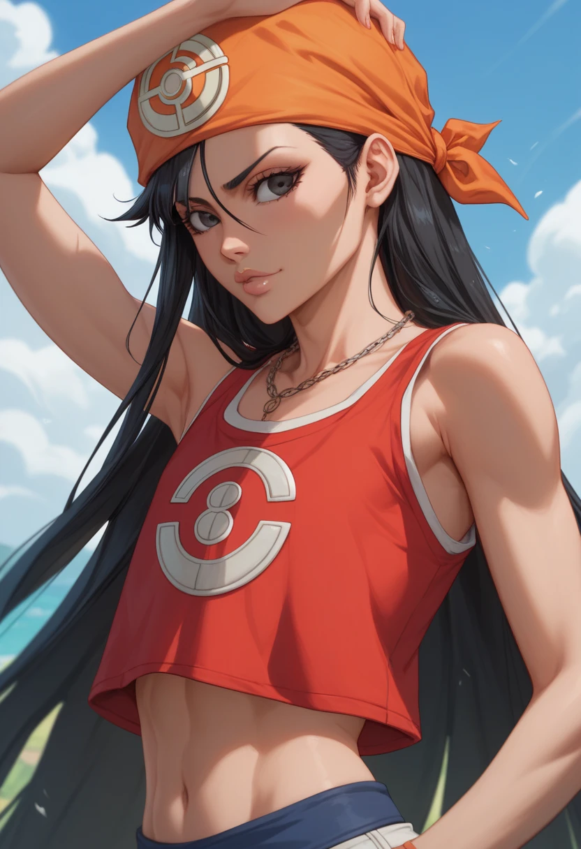 The character is depicted as a young black-haired woman wearing red face paint and dressed in a loincloth, with two feathers adorning her hair, dark skin,
Model woman posing, Very beautiful 20 year old woman, The background is a beach, Gradient Eyes, Seductive makeup, Show Lighting, nffsw, retinas, masutepiece, ccurate, Anatomically correct, Textured skin, Super Detail, high details, High quality, awardwinning, Best Quality, hight resolution, 1080p, hard disk, 4K, 8K, 16 K