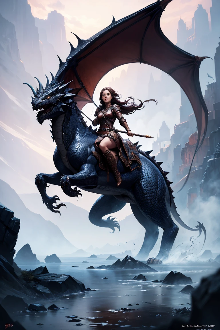 Sexy ,fantasy girl with sword and armor, riding a dragon, magic, big puppy eyes, glowing, full portrait, by charlie bowater and artgerm, Tyler Edlin, fantasy art, cinematic lighting, intricate, elegant, polished, detailed, high definition, hyper-detailed, sharp focus, octane render, fractal watercolor, digital painting , hyperrealistic, well rendered Artstation, by Bob Byerley, by David Mann ,by Karol Bak, Fine Art, Ray Traced, Insanely Detailed and Intricate, Hyper maximalist, Elegant, Ornate, Hyper Realistic, Super Detailed