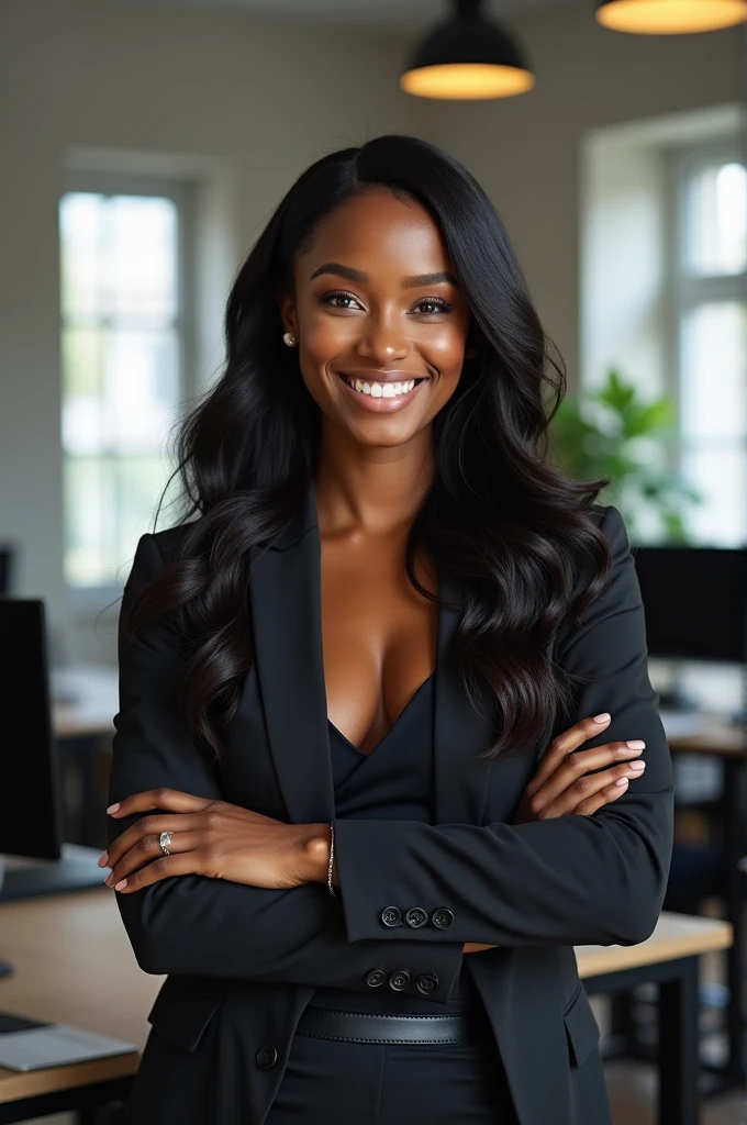 A black woman with braids is an entrepreneur