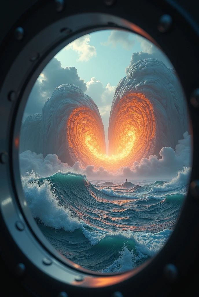 The sunset and the morning sun coexist,Heaven and earth are connected