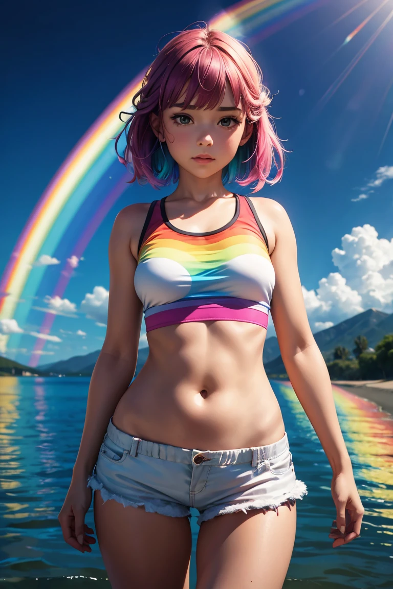 Rainbow Dash from mlp, micro shorts, highleg panties
