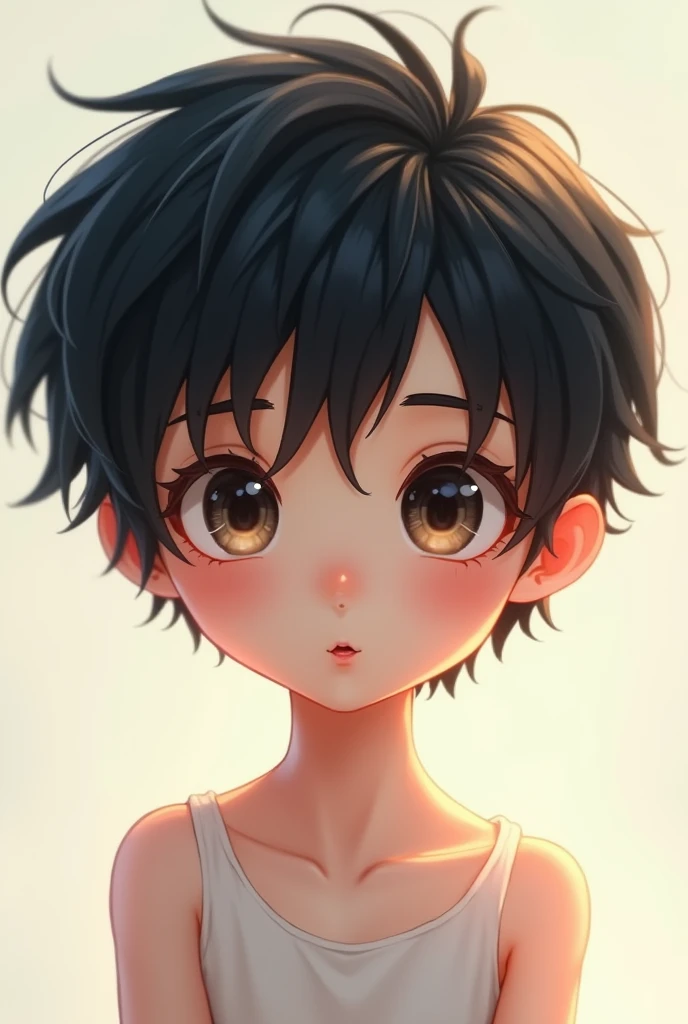 cute black haired small femboy very big proportions