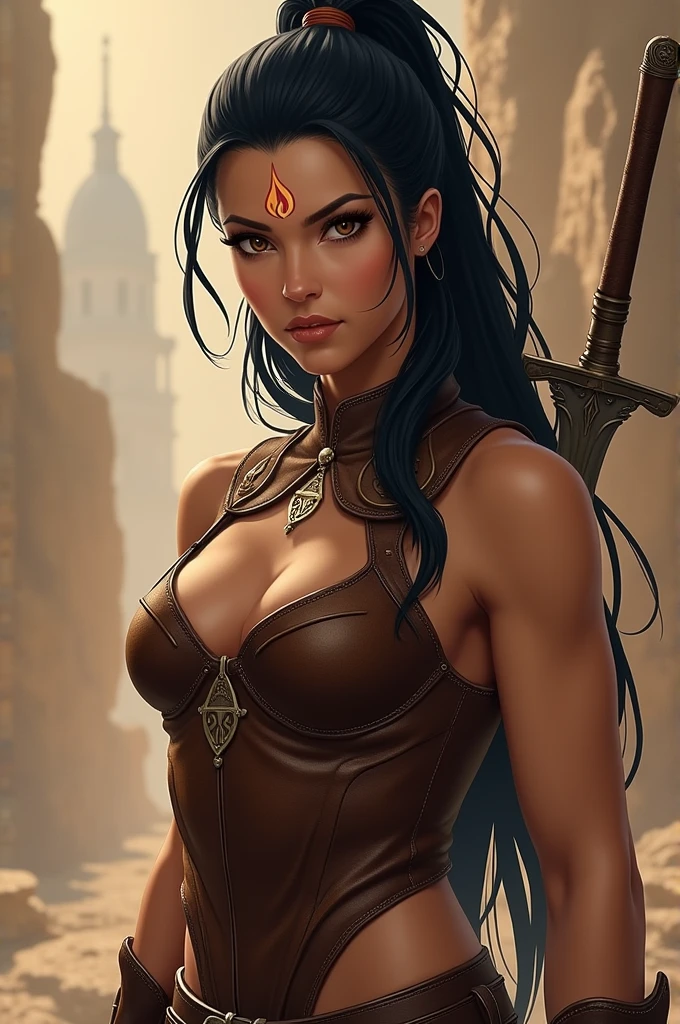 Mia Khalifa as Witcher Eskel in style of Greg Rutkowski