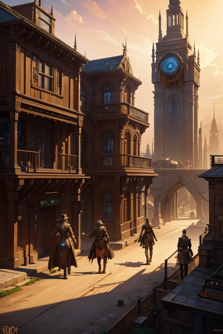 Men dressed in armor burned a city in steampunk ruins ravaging everything very chaos --auto --s2