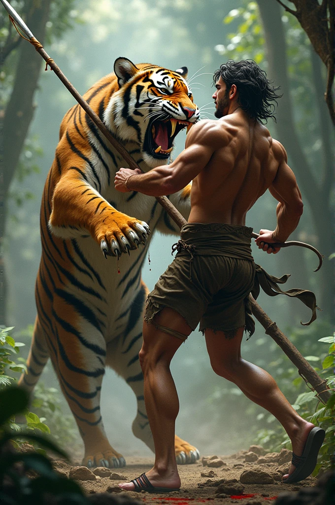 Man fight with tiger