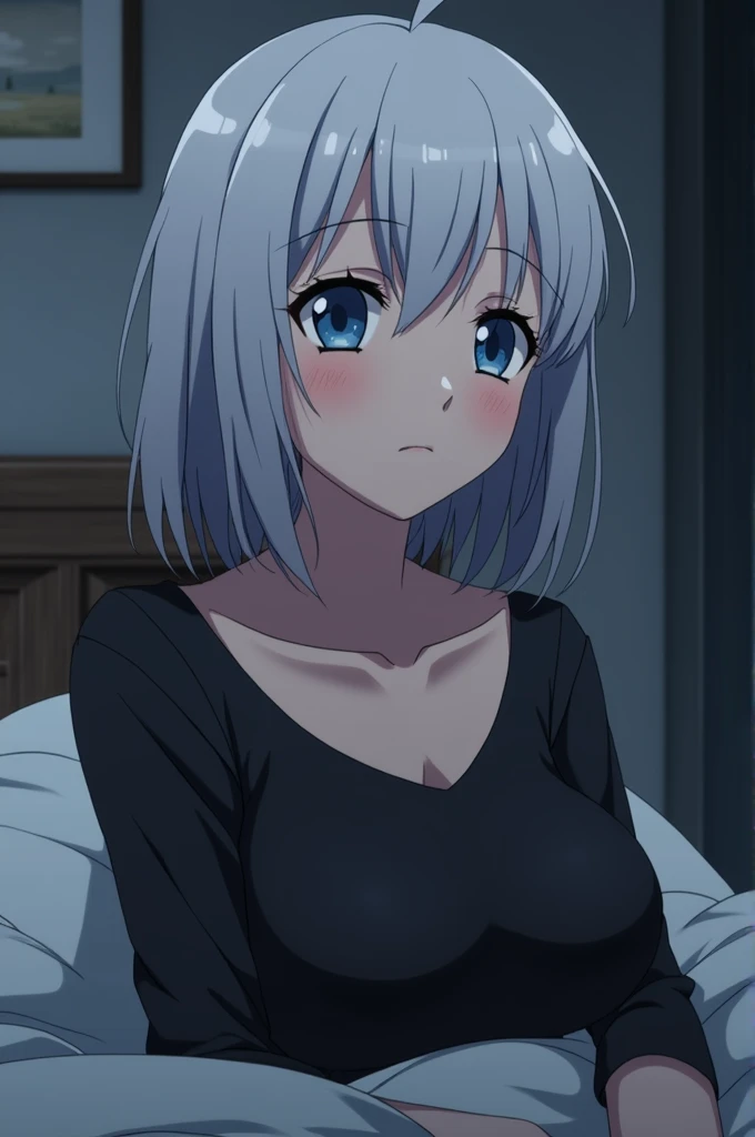 (A superb exquisite yuki nagato), (yuki nagato:1.5), brown eyes, brown hair, natural straight hair, solo, nature, extremely delicate, straight facial features, peerless beautiful girl, soft, (sensual face), ((ecchi face)), dreamy quality, exaggerated facial features, solid color, frank holly, delicate face, bright lips, slender waist, soft curves, super fine, 4k, natural moving, Ultra high resolution, (masterpiece:1.2, best quality), (finely detailed beautiful eyes: 1.2), (beautiful detailed face), sexy nude model, sexy pose, (medium chest), (Perfect Body Proportions), (bedroom), Mekosuji, (Spread your legs a little and show off your crotch), bra & panties,