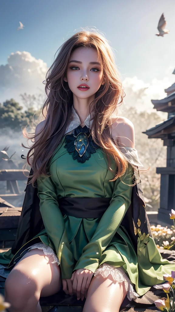 (best quality:1.5), (masterpiece:1.5), very detailed, high resolution, 8k, cute Japanese woman, cute 24 year old beauty, slim body, (busty breasts), thin lips, detailed face, Beautiful and elegant face, cute face, natural bangs, arched eyebrows, well-groomed eyebrows, (big eyes with a good balance between the left and right sides), cute eyes, beautiful eyes, beautiful thin nose, (beautiful skin), medium Hair, Brunette hair, black hair, (natural bangs), (Round and cute face:1.2), slim figure, (looking at the camera with a Gentle smile), beautiful legs, smooth skin skin, slim and beautiful thighs, cute and sexy slim 24 year old woman, fair skin , Beautiful breasts, (Slender and slim body:1.5), (Slim waist:1.8), (slim hips:1.8), ((slim Butt:1.8)), I-type Valley, (cleavage), (Natural Light:0.8), (lighting forward:0.8), (lighting front:0.8), (Flat lighting:0.8), Relaxed smile, Detailed fingers, beautiful hands, (Round face:1.4), (Sexy dress), flower field,