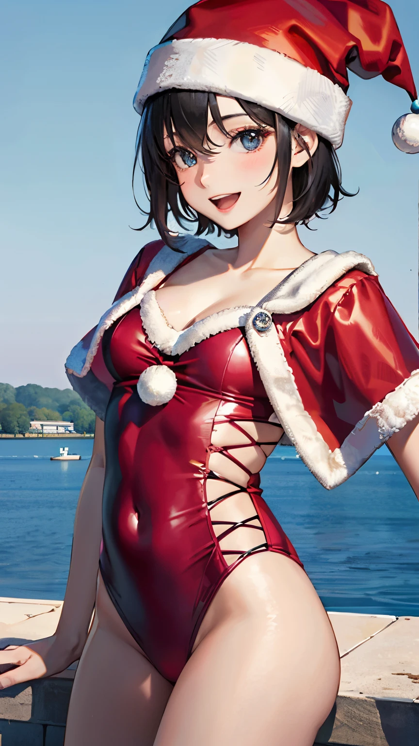 (Highest quality 16k),(Ephemeral),(Detailed and delicate),1girl,Kurumi (Date A Live) solo,long hair,happy expression,beautiful smile,beautiful Summer liquid Dress,Looking at the viewer,sitting on an outdoor restaurant table,ice cream,sunny day,(Summer:1.3),(Masterpiece:1.2),(Best quality:1.2),newest,ai-generated,realistic,manhwa,Tokisaki Kurumi,black hair,twintails,heterochromia,red eye,yellow eye,clock eyes, liquid dress