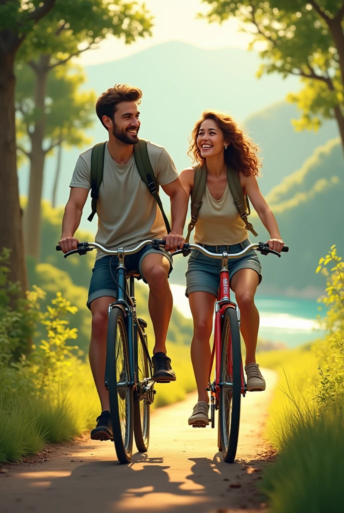 They rode bike together - SeaArt AI