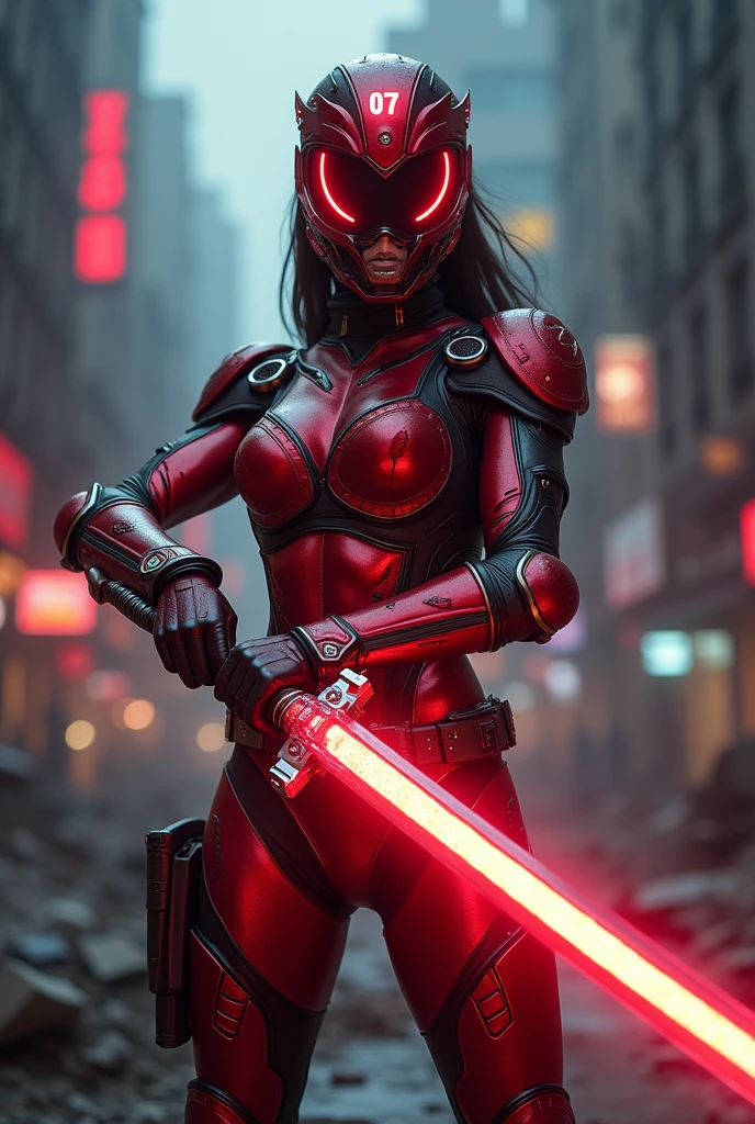 ladybug , kamen rider , cyberpunk , women , sword  ,  armor