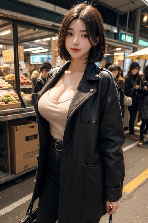 woman in black coat standing in front of a counter with a sign, both hands in side pockets, 2 hands in side pockets, glasses on top of head, mysterious coffee shop girl, standing in a restaurant, shot on leica sl2, lofi girl, captured on canon eos r 6, shot on nikon z9, she has black hair with bangs, she is wearing streetwear, ulzzang, ((Best Quality, 8K, Masterpiece: 1.3)), Focus: 1.2, Sexy Beauty with Perfect Body: 1.4, Buttocks: 1.3, ((Layered Haircut, Beautiful Breasts: 1.2)), (Wet Clothes: 1.3), (Wild Exposure: 1.3), Delicate Eyes, Double Eyelids, Oily Skin, Long Hair, (Shut Up: 1.3), (Pores: 1.2), (NSFW: 1.8), (Protruding Crotch :1.2),(milf:1.2),(sexy:1.3),( star:1.2)