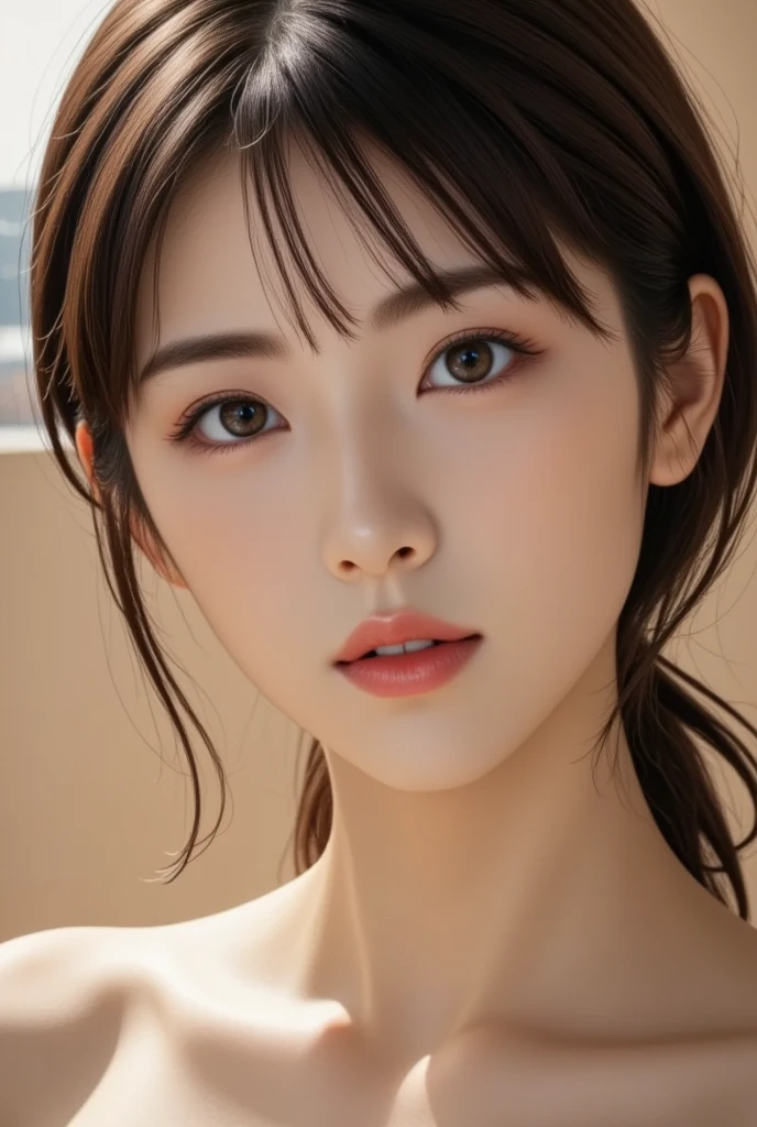 (best quality, 4k, 8k, highres, masterpiece:1.2), ultra-detailed, (realistic, photorealistic, photo-realistic:1.37), nsfw, naked, nude, bare, beautiful detailed eyes, beautiful detailed lips, extremely detailed eyes and face, long eyelashes, flawless skin, delicate facial features, graceful pose, natural lighting, warm color tones, cinematic composition