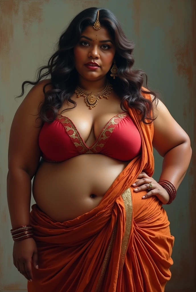 hot chubby Indian aunty standing , long hair, red lips , eyeliner , photorealistic , HD Quality , Hasselblad photography , ARRI Photography , ultra sharp photo , perfect picture , fine details , HQ ,