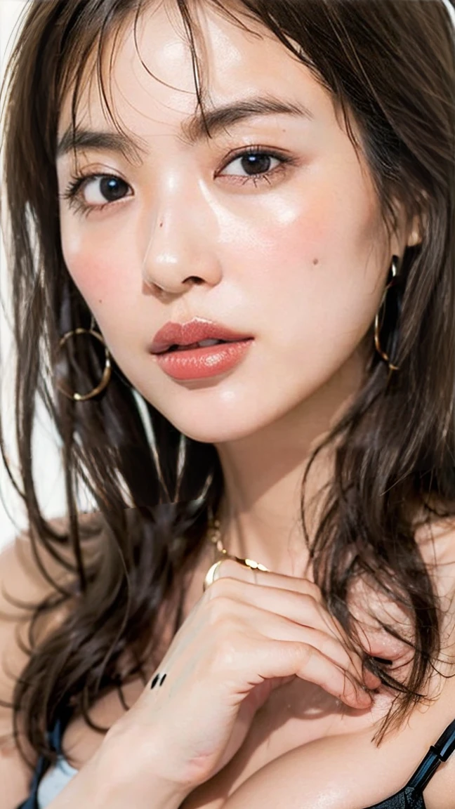 (8k, Realistic, RAW photo, best quality:1.4), Japanese, (female 1 person), (sexy lingerie:1.3), Facial beauty, (Realistic Faces), (Realistic eyes), beautiful eyes, (Realistic Skin), beautiful skin, (Big Breasts:1.6), ultra-high resolution, very detailed, Golden Ratio, Body Shots