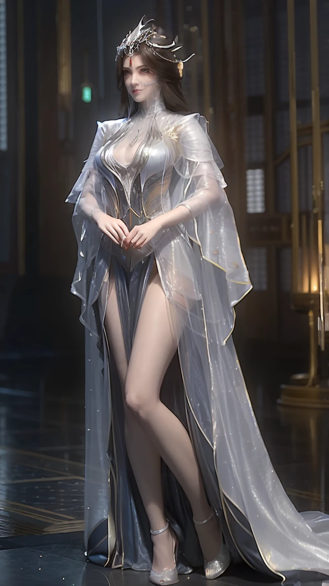 master part, Uma bela deusa do vazio, Full-length transparent white clothes standing under empty night stars, disappearing transparent pants, full body standing, figura alta, pernas delgadas, detalhes faciais, detalhes detalhados da parte do corpo, Papel de parede 8K