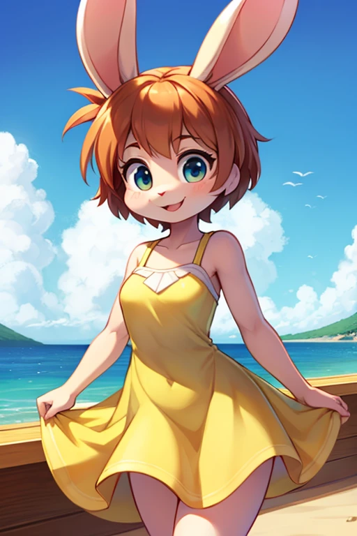 masterpiece,best quality,1girl,smile, pop, fancy,beach,sand,stylish pose,jump,dynamic,