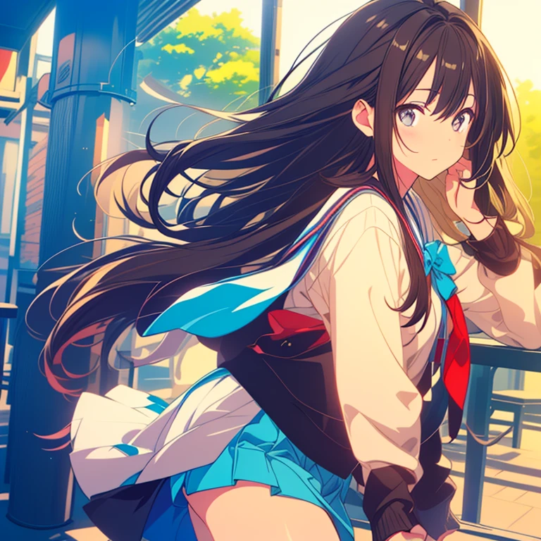 masterpiece, super fine illustration, best quality, light particles, ultra-detailed, 8K wallpaper, (bright colors:1.2), (a little girl),(high school uniforms:1.1),((braid hair,black hair)), (random breasts:1.1) disheveled hair, shiny hair, shiny skin, sweat, girl is soaked, (extremely beautiful random eyes),nsfw
BREAK
(burberry check panties),lifted by self,skirt lift