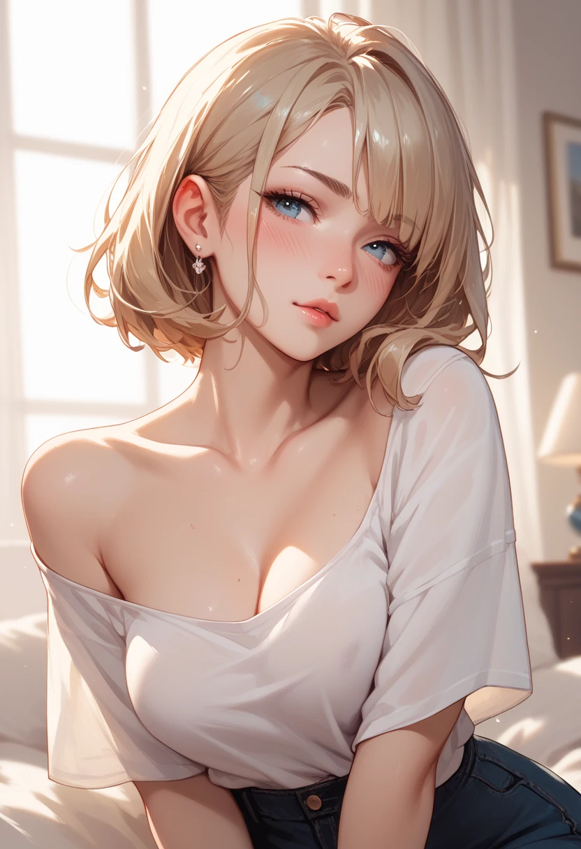 yawn,sleepy face,white t shirt, see through,brown wavy hair,right blue lace trimmed panties,brown eye,living room,morning break
masterpiece, Best Quality,(Photorealistic: 1.4),Ultra High Resolution, unity 8k, (Beautiful detailed eyes:1.6),Symmetrical, extra detailed face, Perfect Lighting, (Perfect hands, Perfect Anatomy),