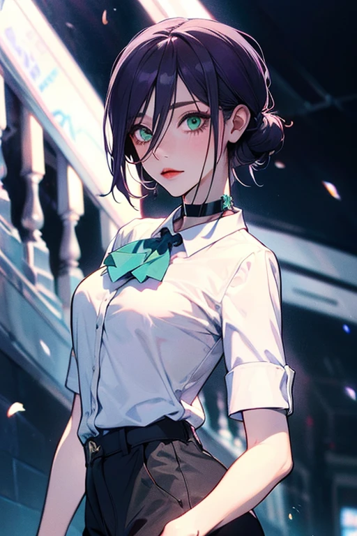 perfect eyes:1.2, detailed eyes:1.4, MenchiHxh, short hair, flipped hair:1.2, ass, from behind, green hair, blunt bangs, fringe, school background, classroom, lolita, small breasts, blue eyes, smile, open mouth, black_serafuku, yellow neckkerchief, long sleeves, pleated skirt, medium full shot, thigh-level shot, 1girl,(masterpiece:1.6, best quality),