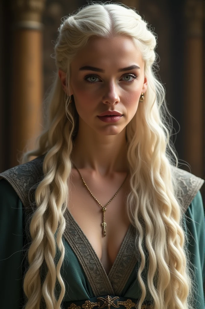 Royal Satin dress, Perfect eyes, flawless Beauty, pierced eyes, Masterpiece, Daenerys Targaryen, Gorgeous woman, queen, Queen Lady, Princess of Dragonstone, black mole on breast, The Unburnt, Queen of Meereen, Queen of the Andals, the Rhoynar and the First Men (claimant), Protector of the Seven Kingdoms (claimant), Khaleesi of the Great Grass Sea, Breaker of Shackles, Mother of Dragons, The One Who Was Promised, Lady of Dragonstone , 45 years Old, she is a Full growned lady now, beautiful mature lady, the queen, milf beauty, mature queen, Best quality, a small, charming Beauty, a captivating woman, fully ripen milf body, lustful queen, alluring appearance, unrivaled beauty, wonderful breasts, large breasts, mediaeval erotic costumes, a Game of Thrones-inspired costume, a close-up of a woman from the middle ages, Daenerys Targaryen, Daenerys, resembles Emilia Clarke, Emilia Clarke, scene from "Game of Throne," deep cleavage, warrior princess, healthy body, perfect thick body, attractive figure, fleshy body, style of "Game of Throne," beautiful lady, beautiful woman, mediaeval clothes, stunning woman, 8K, insane details, dress made of clothes and jewelry, perfect hair, styled hair, high clarity eyes, perfect hands, perfect fingers, perfect eyes