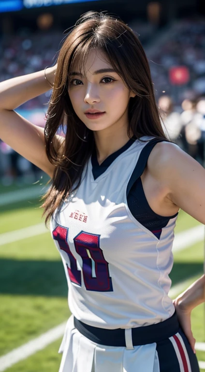 (A couple, beautiful girl and boy), Perfect body，Sportswear,(Background of huge stadium), masterpiece, Very detailed, Epic Composition, high quality, Highest quality, 4K