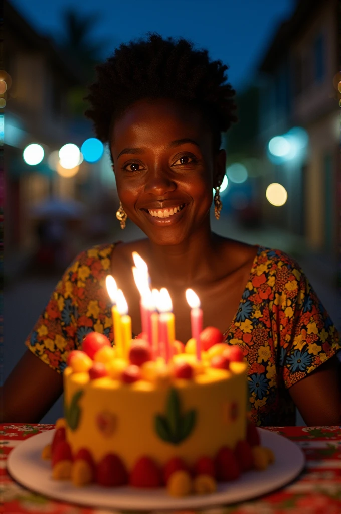 Black person of gender woman celebrating birthday