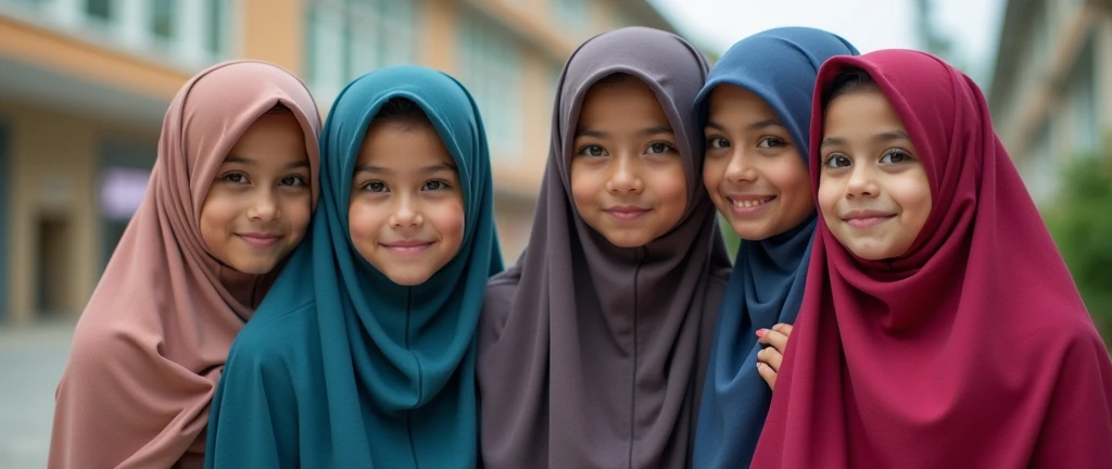 2 girls they are sister, 1 girl is wearing hijab and 1 girl is not