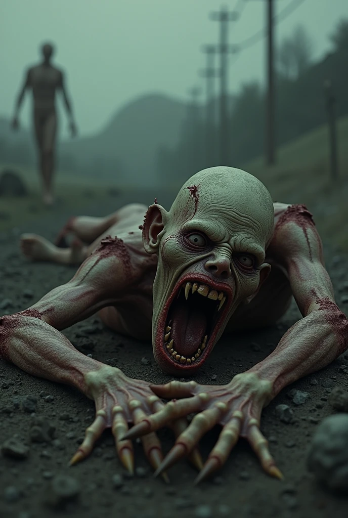 candid RAW portrait photo of body horror, disgusting creature, <lora:BodHor-V3P:0.6> (at night:1.3) in a dark forest, Fujifilm Fujichrome Velvia 100 film, dof, high definition, detailed, intricate, flashlight <lora:flashlightphoto_v1.5a:0.8>