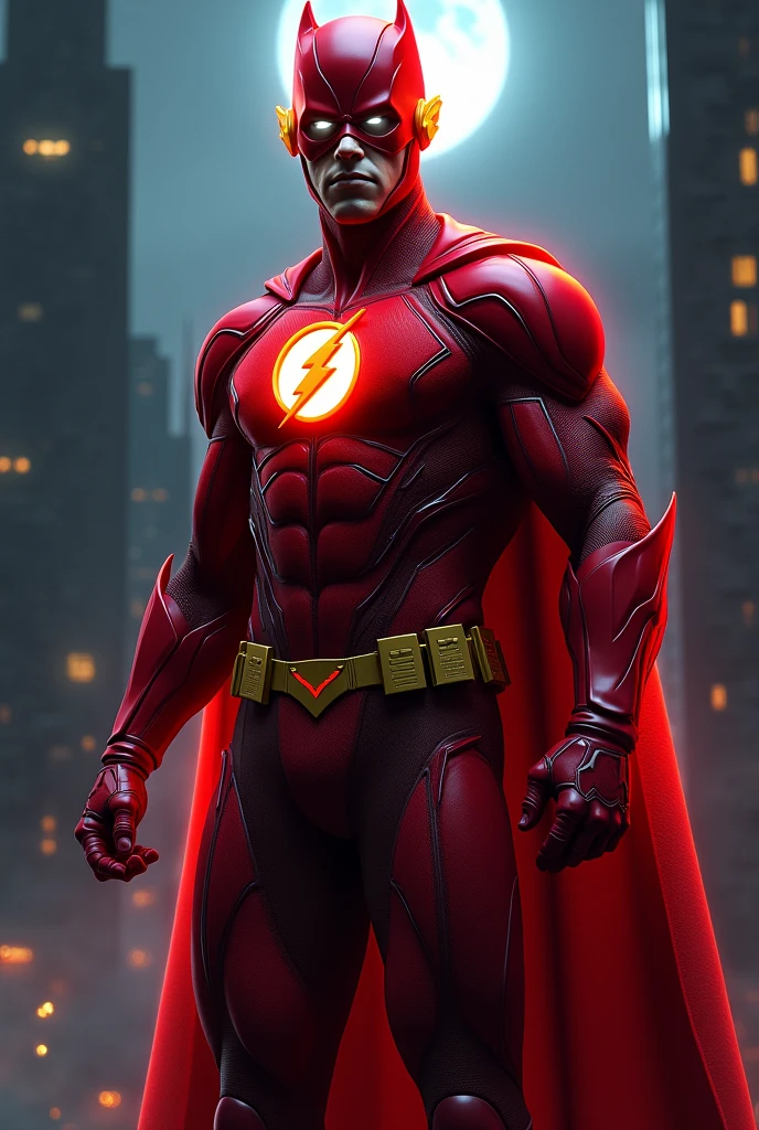 a man wearing a red superhero costume,. Red helmet highly detailed, dynamic pose, high quality, photorealistic, intricate costume design, musculature, strong lighting, cinematic angle, dramatic shadows, vibrant colors, comic book style. Circle logo on chest. Liard logo on chest.
