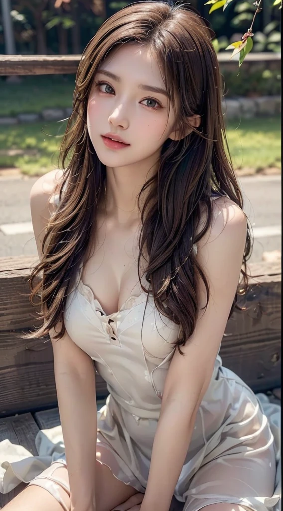 (masterpiece, 最high quality:1.4), (Future days), (full of white flowers), (1 girl), alone, (european youth:1), Aeris Gainsbourg, choker, cropped jacket, hair ribbon, bracelet, pink dress, brown boots, very long hair, hair ribbon, hair flower, strapless red dress, high heels hyperrealistic, high resolution skin, Digital single-lens reflex camera, soft lighting, high quality, highly detailed face, highly detailed skin, skin pores, scattered below the surface, realistic pupils, Medium chest, blush all over the face, lip whole, detailed background, written boundary depth, volume lighting, sharp focus, confused, realistic proportions, excellent anatomy, (realistic, hyperrealistic:1.4), 16K HDR,Get on all fours and stick your butt out