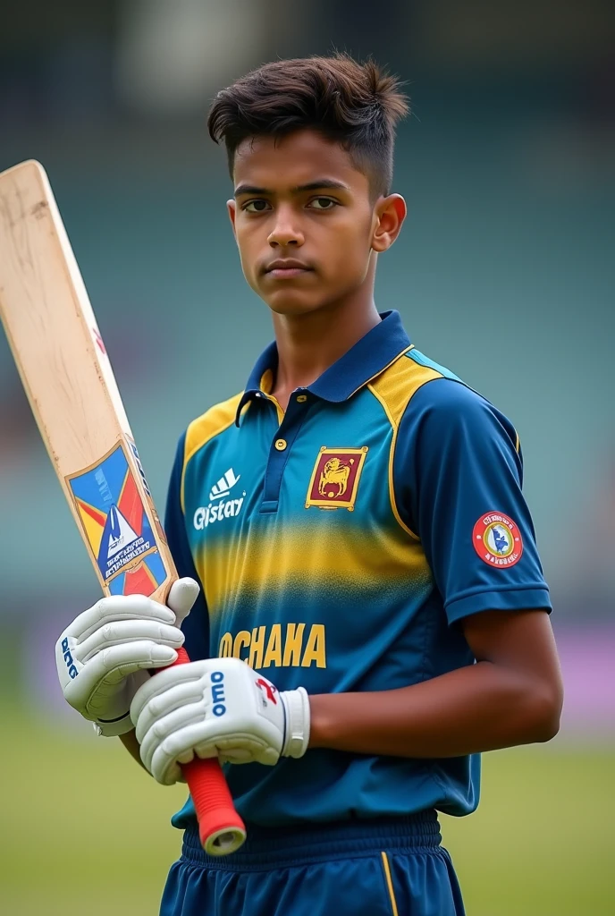 A boy cricketer gets a trophy real image