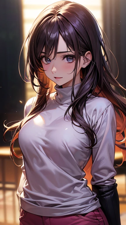 (masterpiece:1.2, Top quality), (Practical, photoPractical:1.4), Nice illustration, (Natural side light, Movie Lighting),
Looking at the audience, 1 girl, front,Red long hair, Perfect body, White shirt,Black hip skirt,Perfect thighs,Sexy body,Show your thighs,Big breasts,Background in the office