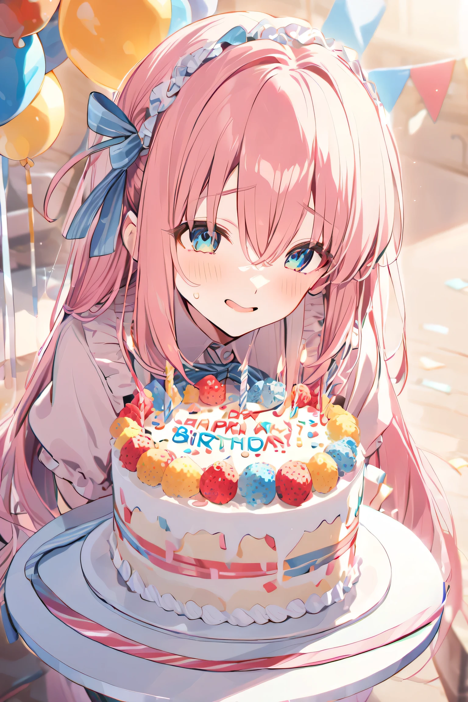 Make bocchi give a birthday cake to you
