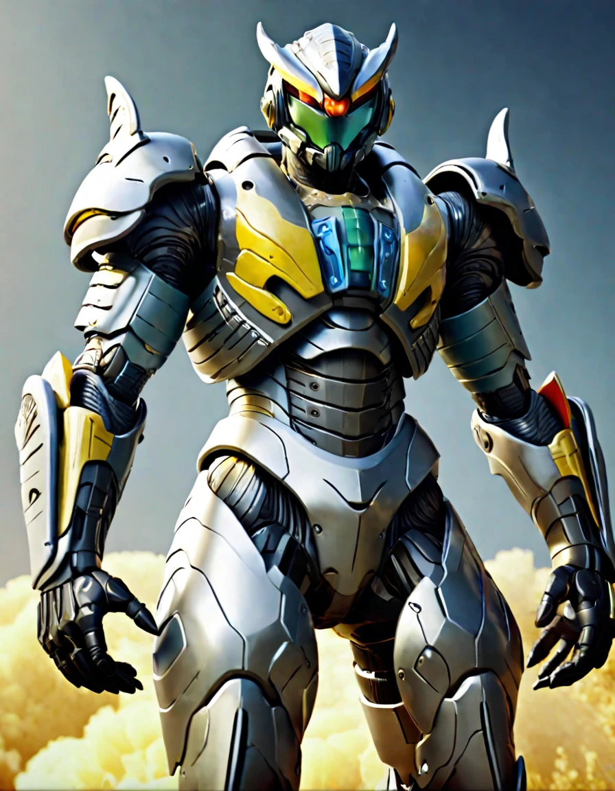 ethereal fantasy concept art of ultra-detailed,GummiRay, power armor made of colorful gummi, epic, A magnificent scene, Titan, Jesus Light, detailed light, light from behind, upper body, from side view, from below shot <lora:GummiRay:1>, magnificent, celestial, ethereal, painterly, epic, majestic, magical, fantasy art, cover art, dreamy