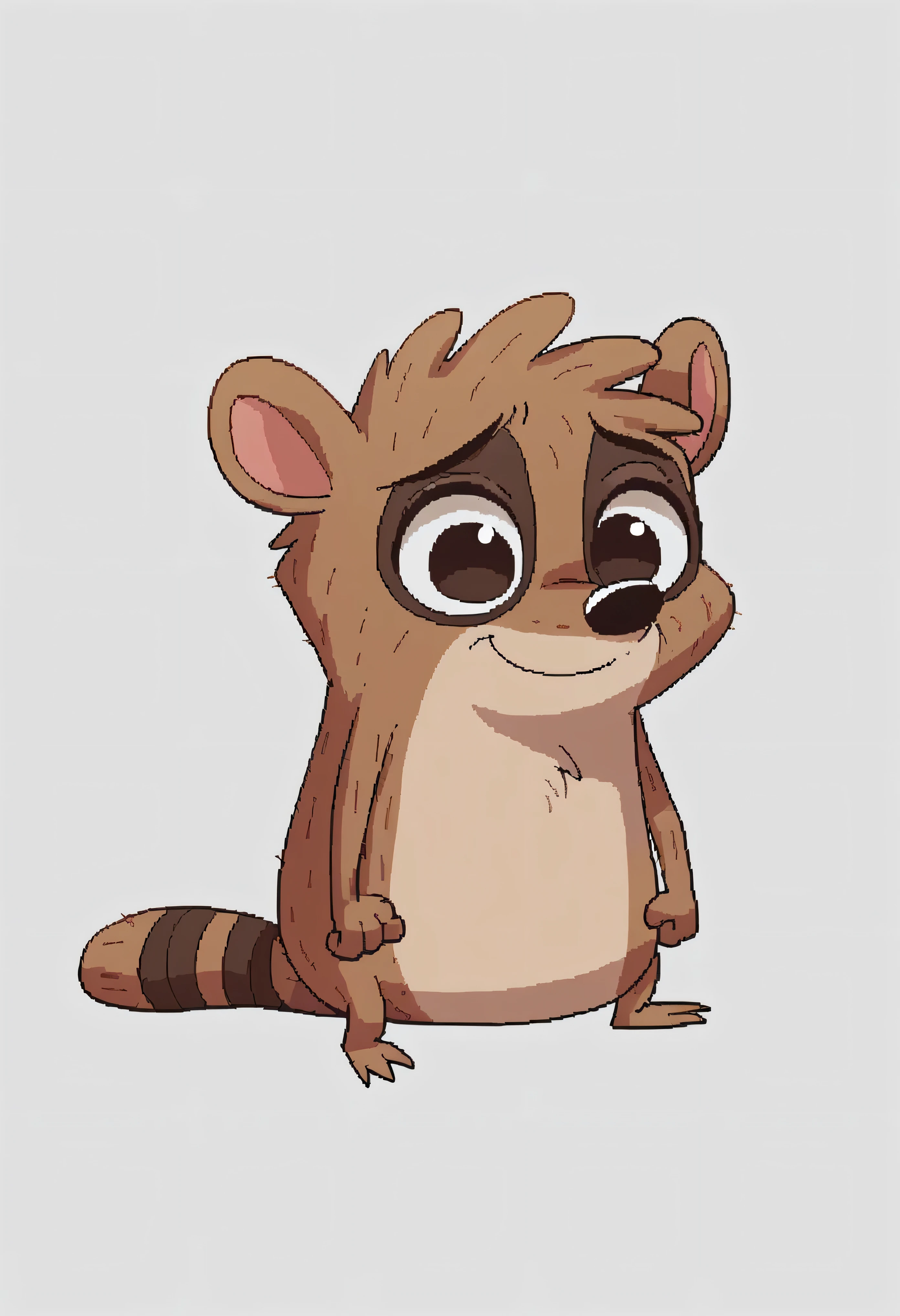 Rigby solo, by cartoonetwork, cartoon of a brown and white hedge sitting on a white surface, cute cartoon character, anthropomorphic hedgehog, anthropomorphic racoon, cute forest creature, animation character, adorable digital painting, cute character, cartoon character, animated character design, racoon, cartoon shading, zootopia art style, disney stylized furry, in the croods movie style, 