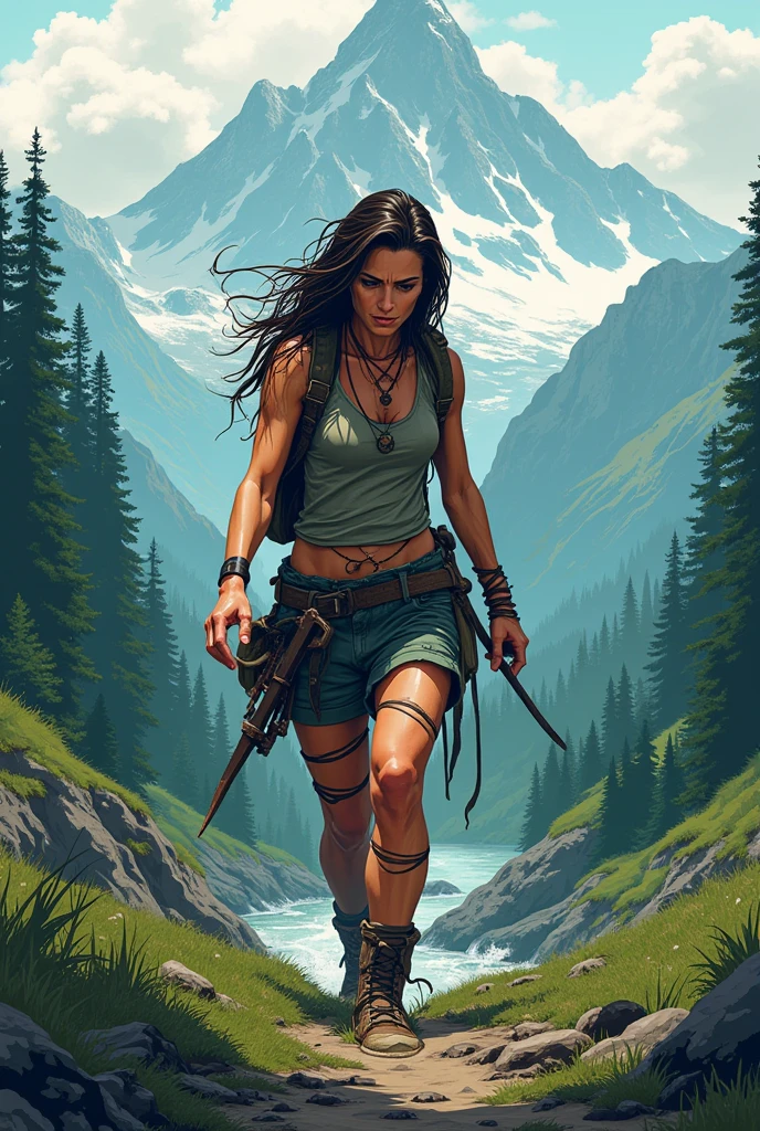 solo, (beautiful female:1.4), (nice shark girl),  ( fit, abs), busty, big erect breasts, erect nippleslips,  slim waist, (black hair),  ( female shark | Lara Croft ), (((female))),  orange body scales, white belly,  (kemono:1.4)
( khaki shorts ), lightblue crop top, ( two pistols-gans ( on hips | in hands )   ), wide belt, thick and long braid, (red round glasses of Lara Croft :1.2), red glasses, ( small backpack on her back:1.2),  e621, (female body), seductive body, sexy, 
 shark tail, cameltoe,  (body portrait), [slim swimsuit], 
(detailed eyes, detailed pupils, yellow eyes, glowing eyes),
(outdoors),   ocean beach , candle, night, (particles ,firefly, blue glowing), torch, seeker of adventures
detailed background, photorealistic, realistic hands, 8k HD,
(dark shadows, wide dynamic range, hdr, low light:1.2),
by (by Pino Daeni, (by ruaidri), (by virtyalfobo), (by Kenket). by iskra, by darkgem,