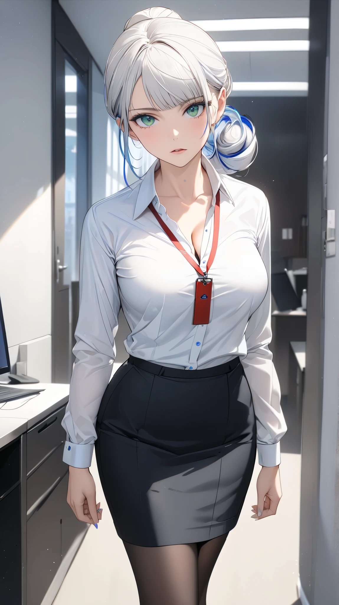 Anime - style image of a woman in a skirt and shirt - SeaArt AI