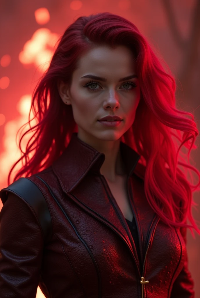 solo mid shot portrait photo of [Barbara Palvin|Dianna Agron] as [Kristen Stewart|Carmella Rose] as a real life (Ginny Weasley:1.15)
dark fantasy background
by artgerm and Robert McGinnis
ultra realistic highly detailed intricate photorealistic analog style photograph
sharp focus on eyes, cinematic lighting