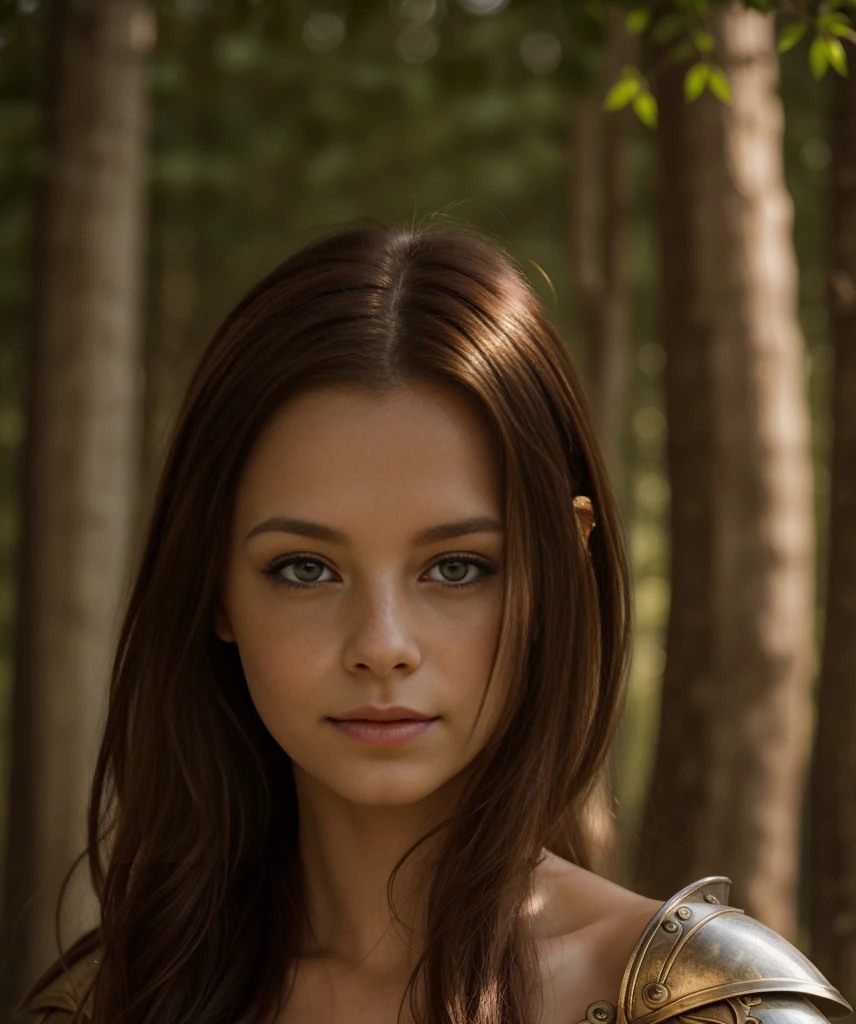 Masterpiece, a beautiful female elf knight (Piper Fawn) bright eyes, Brown hair, broad shoulders, strong body, high detail pale skin with light freckles, high detail filigree elf armor, outside, (skin texture:1.1), best quality, ultra high res, Raw photo, Nikon D850, backlight, rimlight, bright sunlight, film grain:1.2, (warm hue, warm tone:1.2), (color photo), fantasy landscape background, 