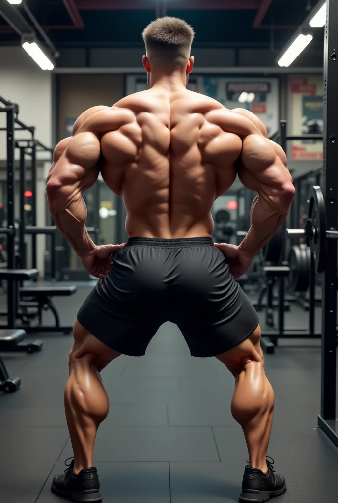 A young man working in an office cubicle turning into a weight machine as he becomes a muscular sweating dumb bodybuilder jock bro working out on it with hyper massive muscles and a swelling bulge in the crotch while his suit and tie transitions to workout gear. Induction buzz cut. Hyper muscle. Massive crotch bulge. Giant biceps. Giant triceps. Giant traps. Broad shoulders. Giant pecs. Strong abs. IQ drain. Dumber jock bro. Bodybuilder. Brainwashing.