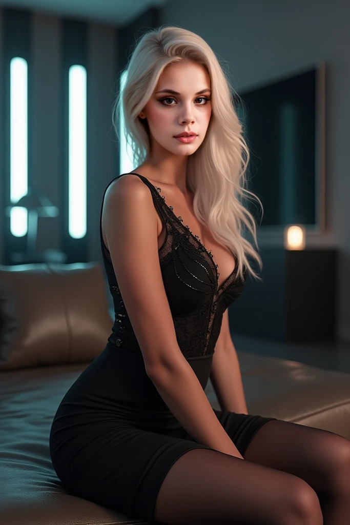 (detailed hair), light on face, huge filesize,cinematic lighting, 1girl,ultra sexy, hyper seductress, seductive make up, dark eyeliner,((long white hair)), (white hair), ((light blush)), ((expressionless eyes)),unashamed, ((very firm orange size breasts)),fashi-g, red lips, dark makeup,shirt lift, ((black sweater top, very tight ultra thin fabric)),(black kneehighs, ((looking at viewer, seductive, from behind)), Depth of field, high contrast, over exposing, very risky exhibitionism, exquisite makeup, (medium sized very firm breasts) wearing a short halterneck dress, sideboob, turned towards camera, blurry crowd in background and foreground, motion blur, sexy attire, long hair, looking at viewer, Realism, VFX, Volumetric Lighting, Volumetric Light, Volumetric, Natural Lighting, high details, detailed and intricate, intricate details, high intricate details, absurd amount of details, absurdres, high resolution, flashing
