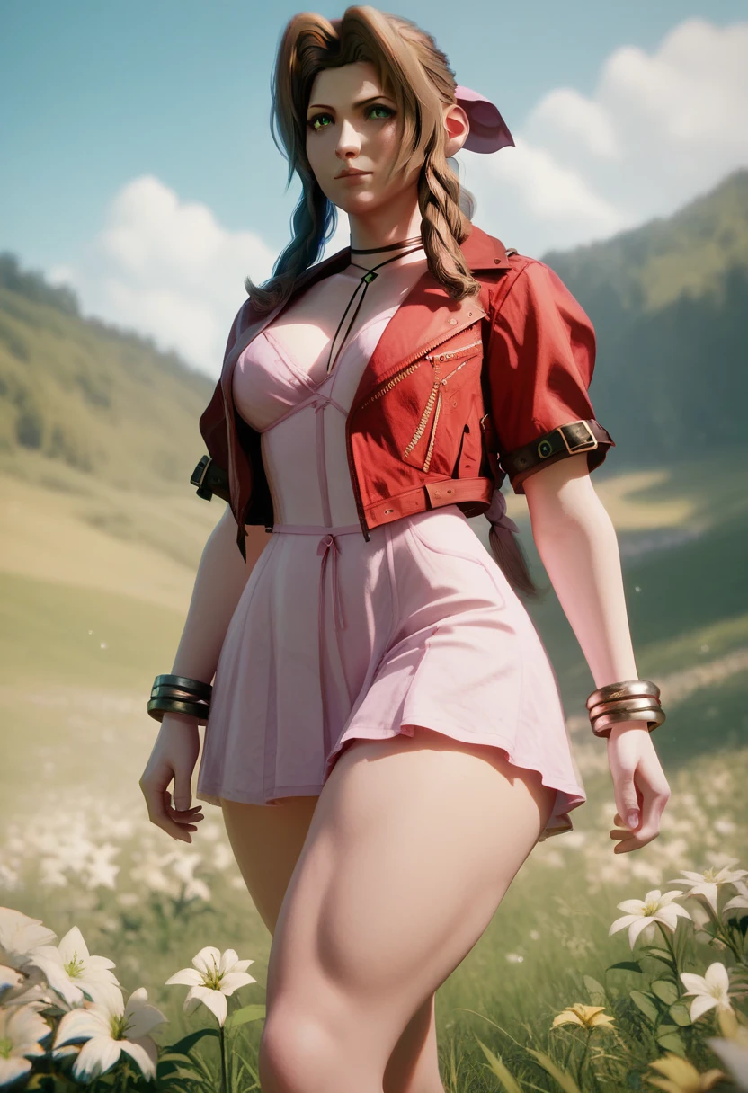 realistic, realism, photorealism, photo-realistic, high contrast, (photorealistic:1.4), 8k high definition detailed realistic, (best quality, masterpiece:1.2), NSFW, photon mapping, radiosity, physically-based rendering, best quality, highly detailed,1girl, ffalice, green eyes,sea, sky, beach, jacket, dress, cow girl pose, voluptuous, cute, smile, big breasts, thick thighs