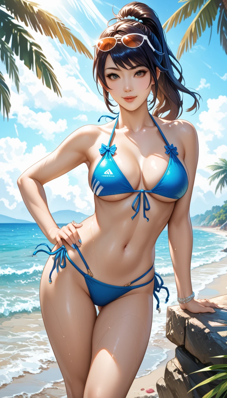 Realistic、Face reality、With a girl、Swimwear、Sexy smile、My breasts have gotten a little bigger、Sexy pose、High diving board、Brazilian Bikini