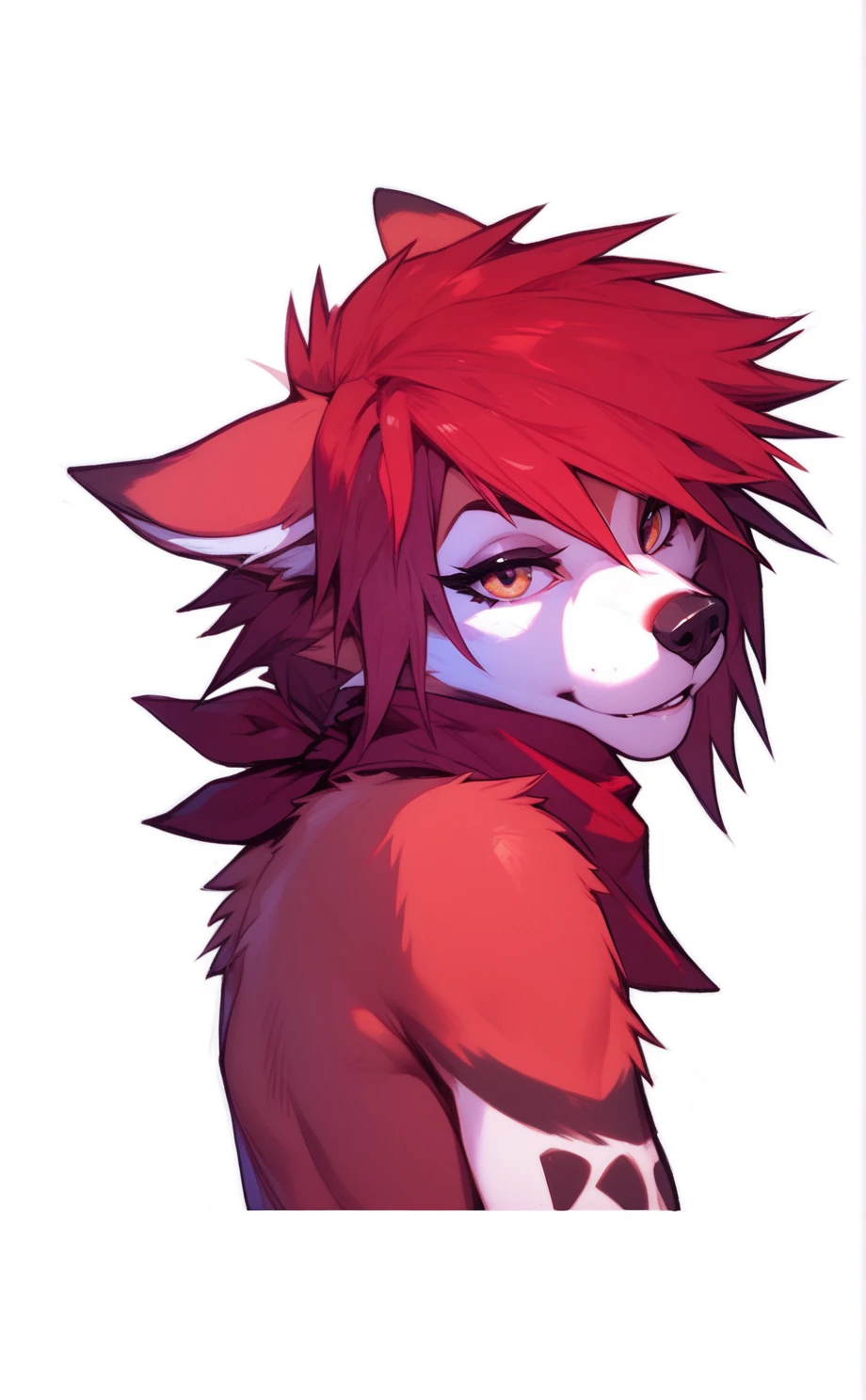 By zinfyuu on pixiv,by twistedscarlet60, uploaded on pixiv, by fluff-kevlar, (masterpiece), (best quality), (anthro furry:1.3, snout:1.2, anthro:1.3, furry:1.2, solo female:1.2),(detailed eye, pink eyes),BREAK,pokemon, lycanroc, lycanroc midnight,nude, sfw ,:o, kiss me, close up camera angle