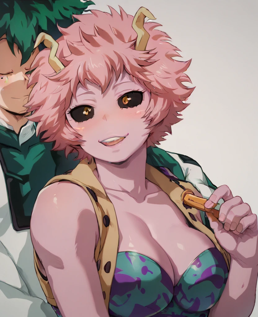 My Hero Academia's Mina Ashido sitting on Izuku Midoriya's face 