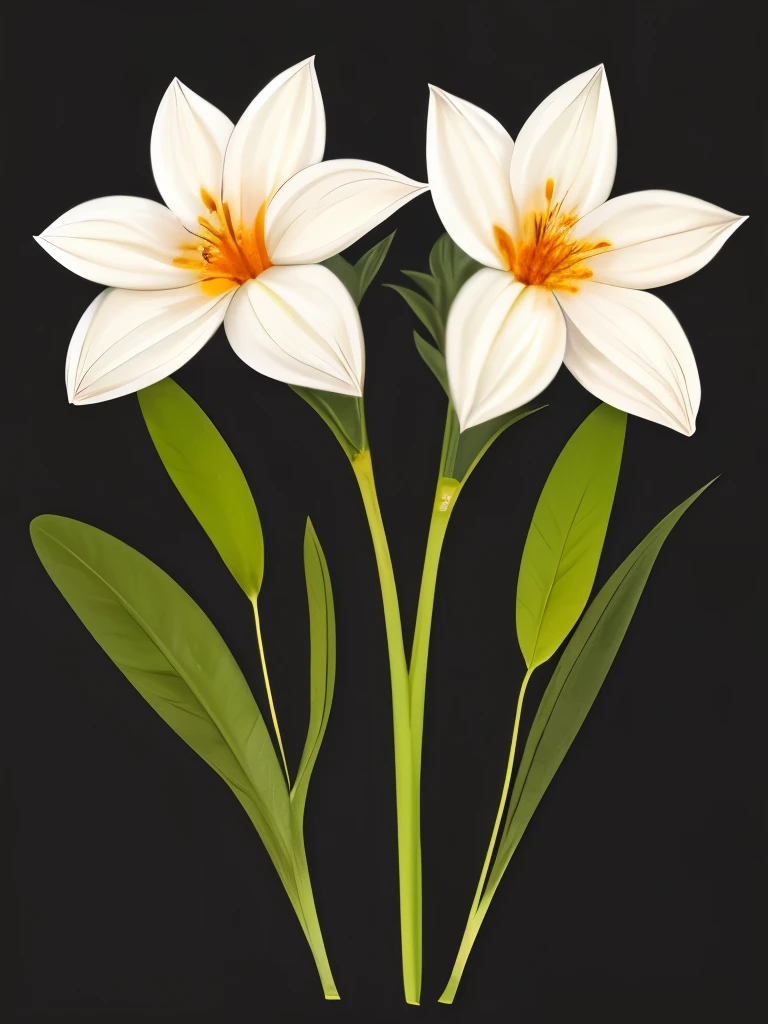 painting of three white flowers with orange petals on a black background, beautiful!!! digital art, beautiful detail and color, orange flowers, elegant flowers, beautiful flowers, glowing flowers, beautiful gorgeous digital art, wow it is beautiful, beautiful design, beautiful!!!!!!!!!, flowers!!!!, beautiful!!!!!!!!!!!!, beautiful flower, dark sienna and white, brown flowers, beautiful depiction