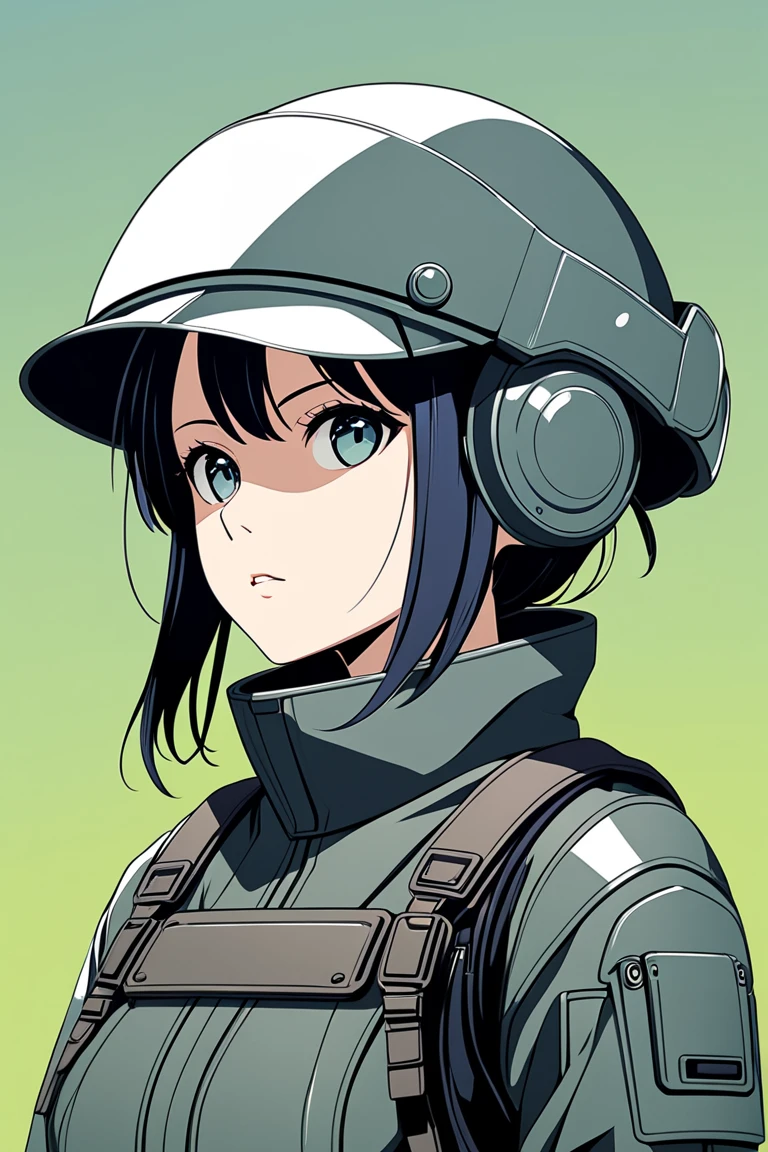 (anime artwork, anime style, studio anime, very detailed, up to date, vibrant, Anime Coloring, high contrast, masterpiece:1.2, best quality, best aesthetics),camouflage clothing,camouflage  helmet, pleated skirt, Medium chest, A glimpse of thighs,random hair, One eye is hidden by the bangs, perfect proportions, high detail skin, Cute, detailed faces, random sexy pose,forest, precise fingers,panty shot Girl shooting automatic rifle, (muzzle explodes:1.2), (looks into sight), finely drawn automatic rifle, bulletproof suit, (turn towards the viewer), syncs body orientation and gaze, dynamic angle, battle, war,